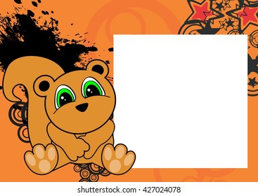 cute little squirrel cartoon frame background in vector format very easy to edit