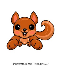 Cute little squirrel cartoon leaping