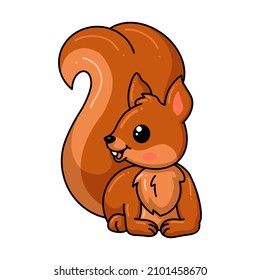Cute little squirrel cartoon lying down