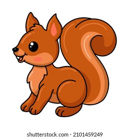 Cute little squirrel cartoon posing