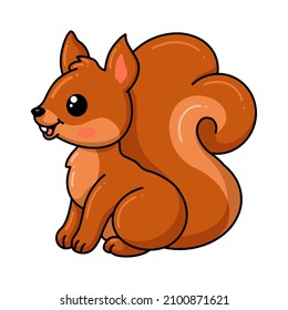 Cute little squirrel cartoon sitting