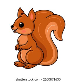 Cute little squirrel cartoon standing