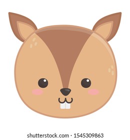 cute little squirrel head animal cartoon vector illustration