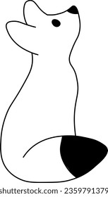 cute little  stand fox illustration vector