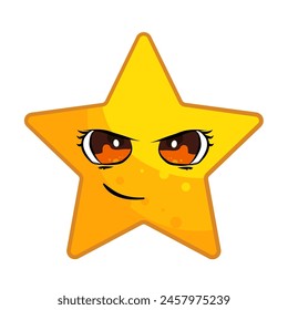 cute little star isolated - vector illustration	