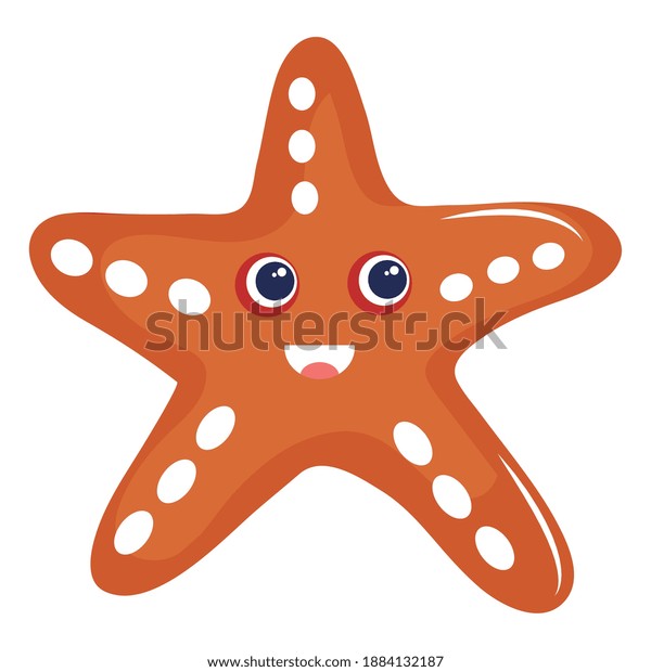 Cute Little Starfish Animal Kawaii Character Stock Vector (Royalty Free ...