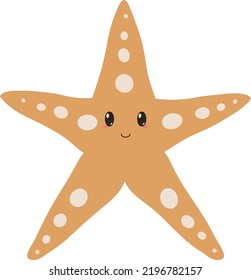 cute little starfish cartoon with a cute face
