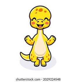 Cute little stegosaurus dinosaur cartoon