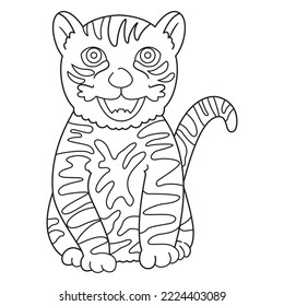 cute little stripped cat vector