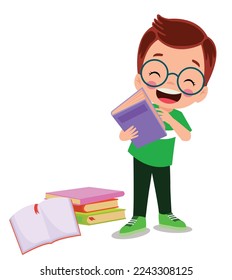 cute little student with books