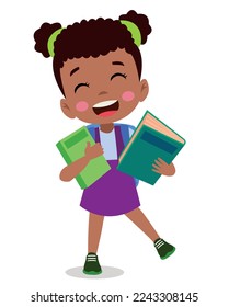 cute little student with books