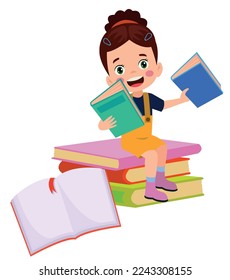 cute little student with books