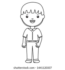 cute little student boy character