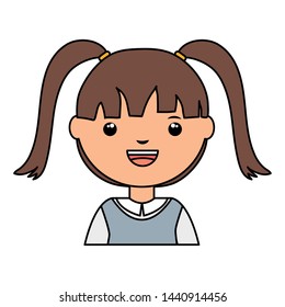 cute little student girl character