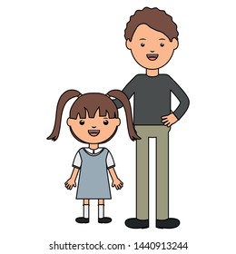 cute little student girl with teacher