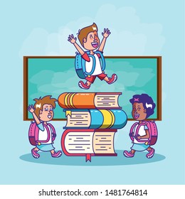 cute little students in the classroom