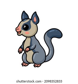 Cute little sugar glider cartoon standing