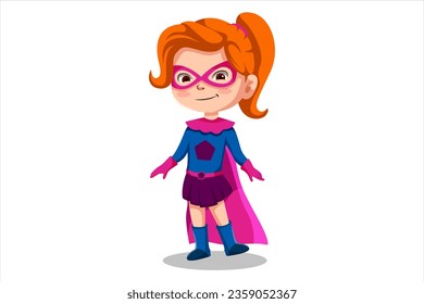 Cute Little Superhero Character Illustration