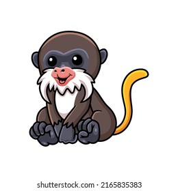 Cute little tamarin monkey cartoon sitting