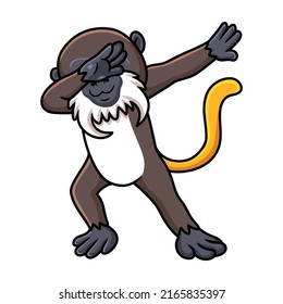 Cute little tamarin monkey cartoon dancing