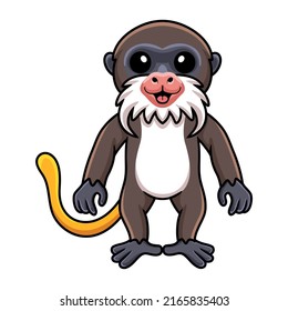 Cute little tamarin monkey cartoon standing