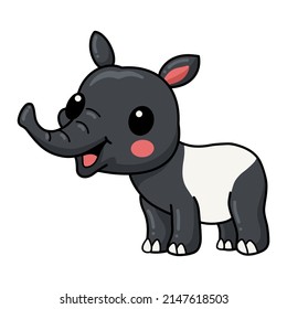 Cute little tapir cartoon character