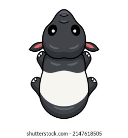 Cute little tapir cartoon character