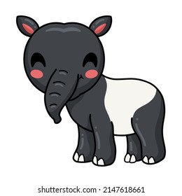 Cute little tapir cartoon character