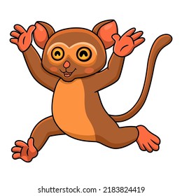 Cute little tarsier cartoon running