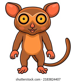 Cute little tarsier cartoon standing