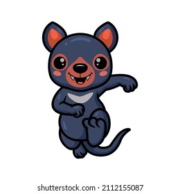 Cute little tasmanian devil cartoon running