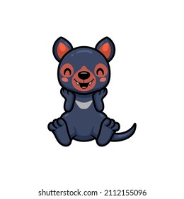 Cute little tasmanian devil cartoon sitting