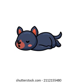 Cute little tasmanian devil cartoon sleeping