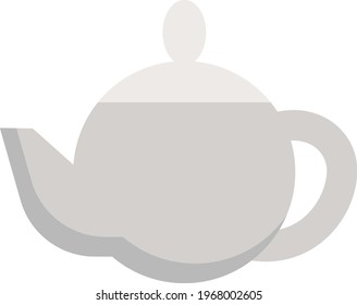 Cute little teapot, icon illustration, vector on white background