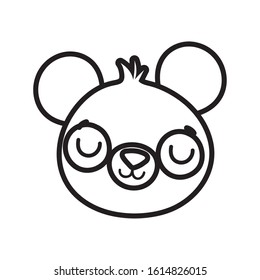 cute little teddy bear face toy cartoon on white background vector illustration