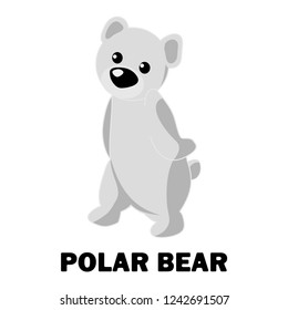Cute little teddy bear. Illustration of a polar bear can be used in children books or as decoration in a kindergarten.