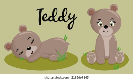 Cute little teddy bear set