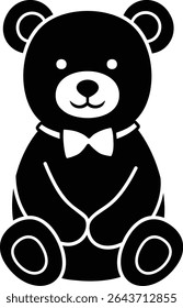 Cute little teddy bear silhouette element Isolated.
For celebrating Valentine's Day, wedding or birthday.
Transparent background.