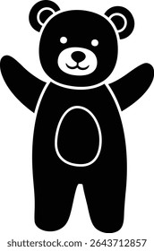 Cute little teddy bear silhouette element Isolated.
For celebrating Valentine's Day, wedding or birthday.
Transparent background.
