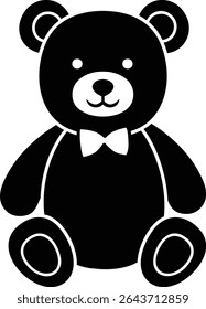 Cute little teddy bear silhouette element Isolated.
For celebrating Valentine's Day, wedding or birthday.
Transparent background.