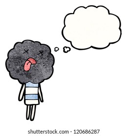 cute little thundercloud head monster