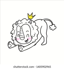 cute little tiger cartoon doodle vector