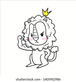 cute little tiger cartoon doodle vector