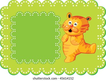Cute Little Tiger Frame Background