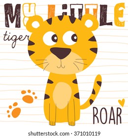 cute little tiger vector illustration