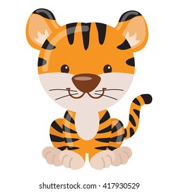 Cute little tiger vector illustration