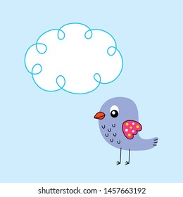 cute little  tiny bird greeting card vector