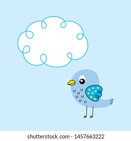 cute little  tiny bird greeting card vector