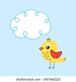 cute little  tiny bird greeting card vector