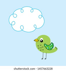 cute little  tiny bird greeting card vector